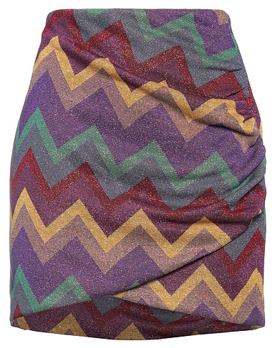 KAOS JEANS Mini skirt Purple 45% Polyester, 25% Viscose, 15% Metallic fiber, 15% Polyamide