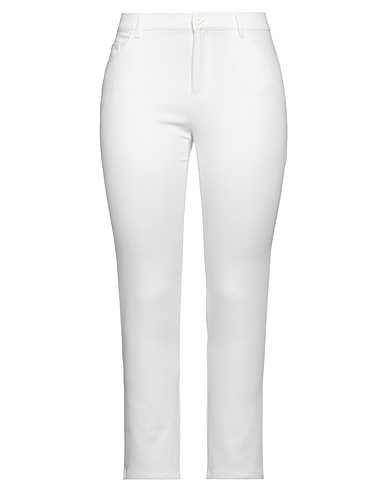 DIANA GALLESI Casual pants White 50% Cotton, 47% Viscose, 3% Elastane