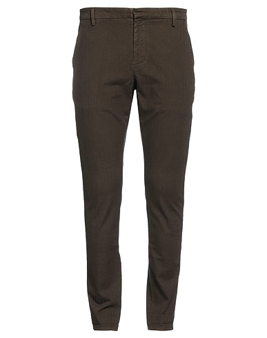 DONDUP Casual trouser Dark brown 78% Cotton, 21% Lyocell, 1% Elastane