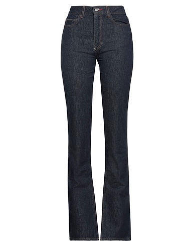 PHILIPP PLEIN Denim trousers Blue 100% Cotton, Polyester, Calfskin