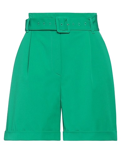 SIMONA CORSELLINI Shorts & Bermuda Green 66% Polyester, 28% Viscose, 6% Elastane