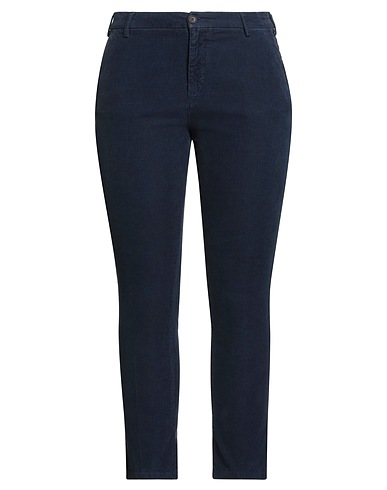 40WEFT Casual trouser Navy blue 97% Cotton, 3% Elastane