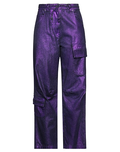 MSGM Denim trousers Purple 100% Cotton