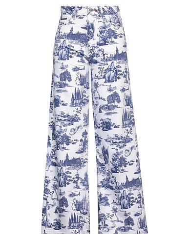 PHILIPP PLEIN Denim trousers White 100% Cotton