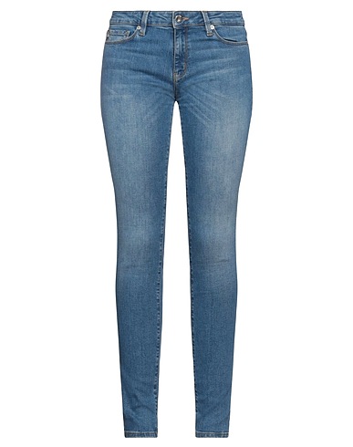 LOVE MOSCHINO Denim pants Blue 86% Cotton, 12% Polyester, 2% Elastane