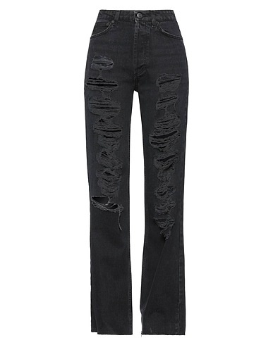 VICOLO Denim pants DENIM COUTURE Black 100% Cotton