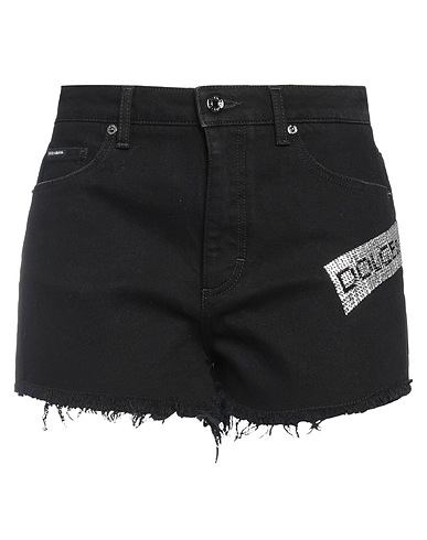 DOLCE&GABBANA Denim shorts Black 98% Cotton, 2% Elastane, Glass, Polyamide