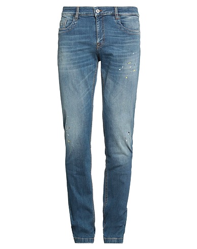 BIKKEMBERGS Denim trousers Blue 93% Cotton, 5% Elastomultiester, 2% Elastane