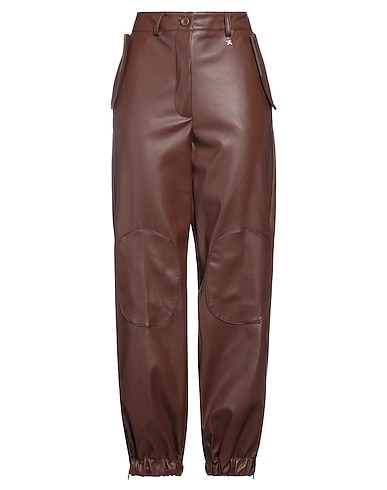SOUVENIR Casual trouser Brown 50% Polyurethane, 50% Polyester