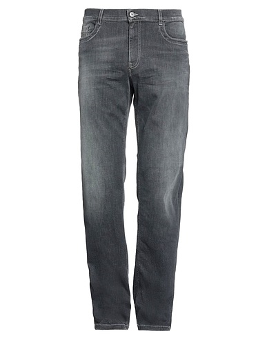 BIKKEMBERGS Denim pants Grey 93% Cotton, 5% Elastomultiester, 2% Elastane