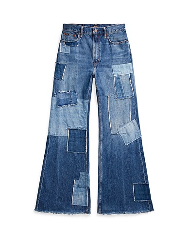 POLO RALPH LAUREN Denim pants THE FLARE PATCHWORK JEAN
 Blue 100% Cotton