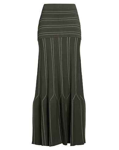 ELISABETTA FRANCHI Long skirt Military green 53% Viscose, 25% Polypropylene, 22% Polyester