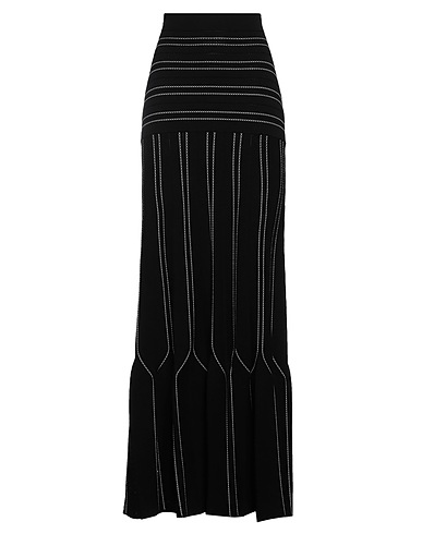 ELISABETTA FRANCHI Maxi Skirts Black 53% Viscose, 25% Polypropylene, 22% Polyester
