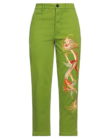 TRUE ROYAL Casual trouser Green 98% Cotton, 2% Elastane