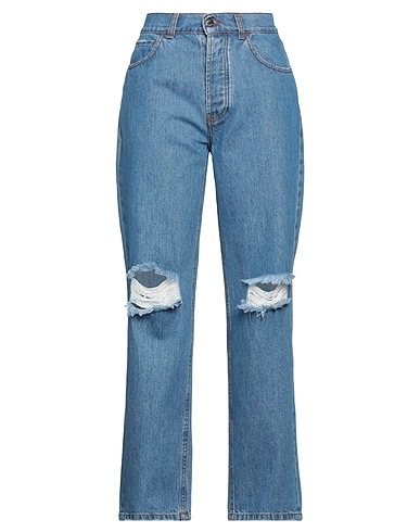 GIULIA N COUTURE Denim trousers Blue 100% Cotton