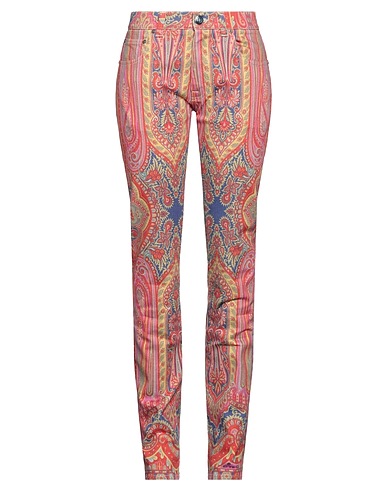 ETRO Casual trouser Red 98% Cotton, 2% Elastane