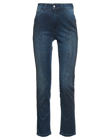 ANGELO MARANI Denim trousers Blue 58% Cotton, 40% Viscose, 2% Elastane