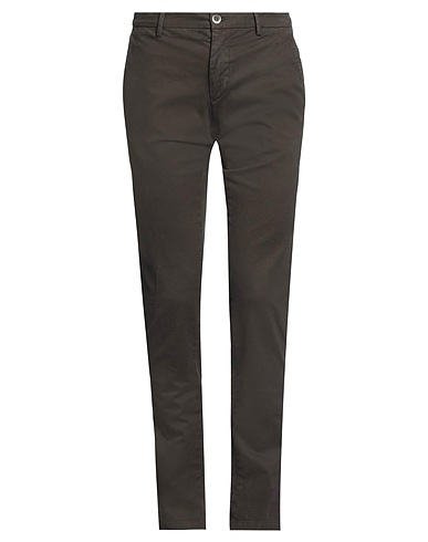 POWELL Casual trouser Dark brown 97% Cotton, 3% Elastane