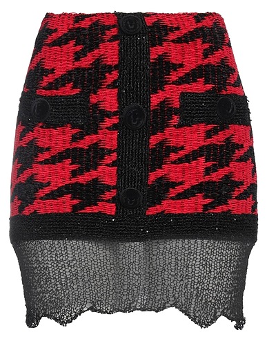 BALMAIN Mini skirt Red 54% Viscose, 38% Cotton, 8% Polyamide