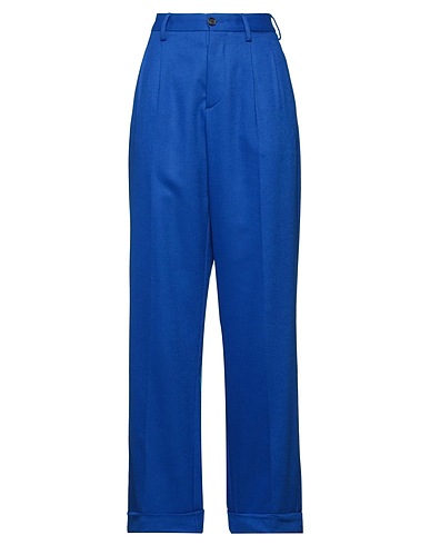 MARNI Casual trouser Bright blue 87% Virgin Wool, 11% Polyamide, 2% Elastane