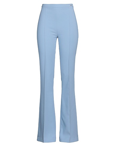 ELISABETTA FRANCHI Casual pants Sky blue 96% Polyester, 4% Elastane