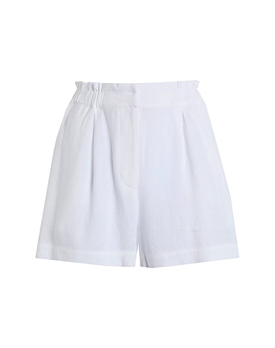 TOPSHOP Shorts & Bermuda White 84% Viscose, 16% Linen