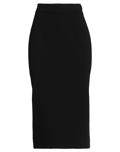 DOLCE&GABBANA Midi skirt Black 98% Virgin Wool, 2% Elastane