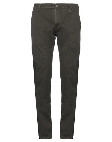 MONDAY NIGHT Casual trouser Dark green 95% Cotton, 5% Elastane