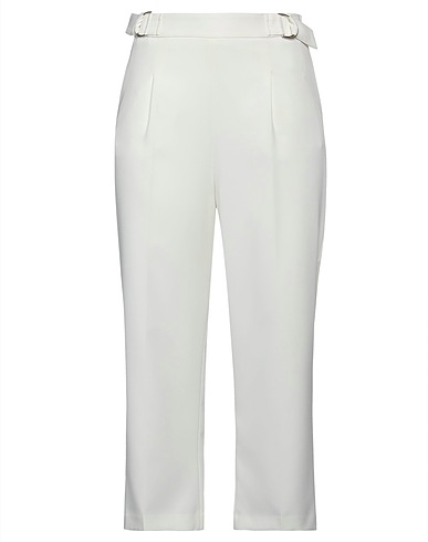 BLUGIRL Casual trouser Off white 94% Polyester, 6% Elastane