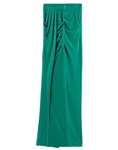 ELISABETTA FRANCHI Gonna lunga Verde smeraldo 90% Poliestere, 10% Elastan
