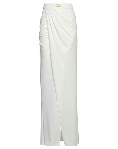 ELISABETTA FRANCHI Maxi Skirts White 90% Polyester, 10% Elastane