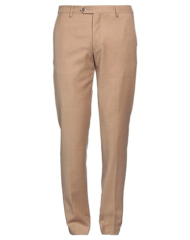 MICHAEL COAL Casual pants Camel 99% Virgin Wool, 1% Elastane
