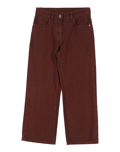 MANILA GRACE Denim trousers Brown 100% Cotton