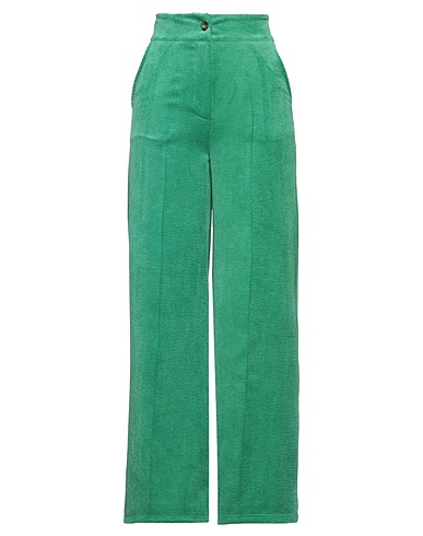 OUVERT DIMANCHE Casual pants Green 85% Polyester, 12% Nylon, 3% Elastane