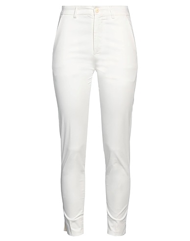 (+) PEOPLE Casual trouser White 97% Cotton, 3% Elastane