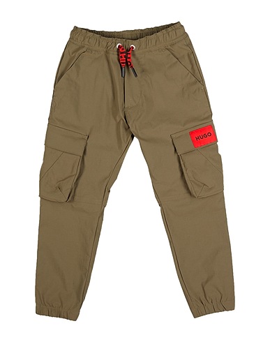 HUGO Casual trouser Military green 95% Polyamide, 5% Elastane