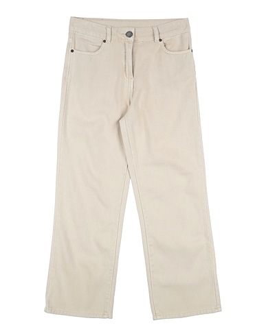 MANILA GRACE Denim trousers Beige 100% Cotton
