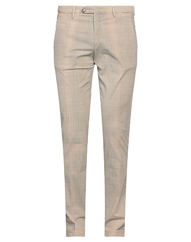 MICHAEL COAL Casual trouser Beige 84% Cotton, 14% Linen, 2% Elastane