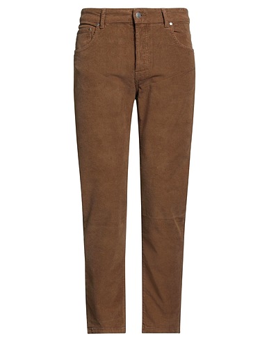 GREY DANIELE ALESSANDRINI Casual trouser Light brown 98% Cotton, 2% Elastane