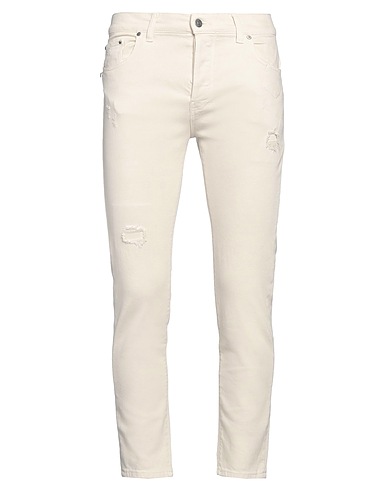 GREY DANIELE ALESSANDRINI 5-pocket Cream 99% Organic cotton, 1% Elastane