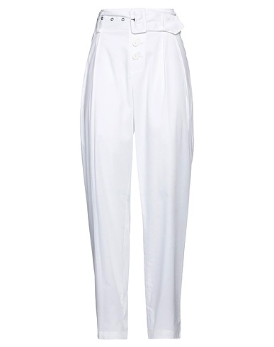 BRAND UNIQUE Casual trouser White 97% Cotton, 3% Elastane