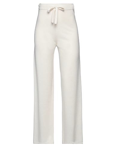 FEDERICA TOSI Casual trouser Ivory 70% Merino Wool, 30% Cashmere