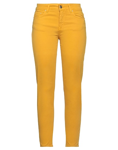 TRASH & LUXURY Pantalone Giallo ocra 97% Cotone, 3% Elastan
