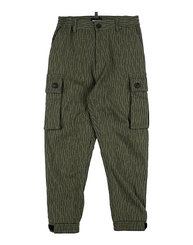 DSQUARED2 Casual pants Military green 98% Cotton, 2% Elastane, Polyester