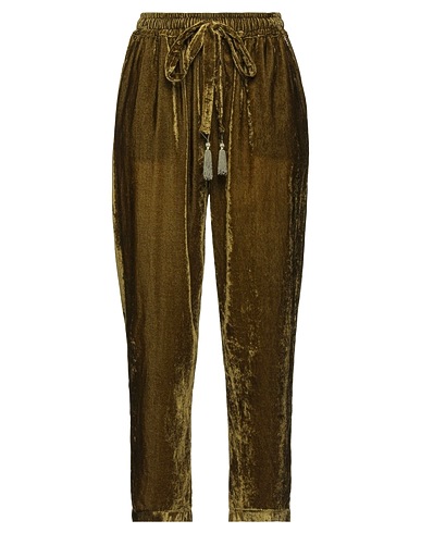 SOUVENIR Casual pants Military green 70% Viscose, 30% Polyamide
