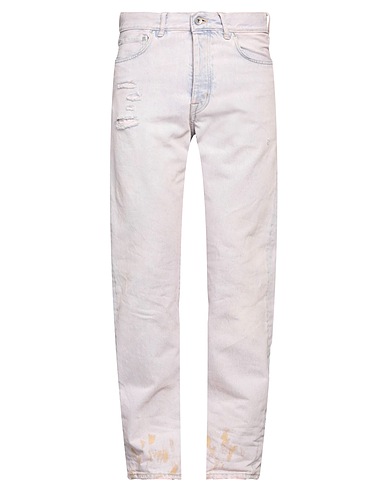 PURPLE Denim trousers Pink 99% Cotton, 1% Elastane, Bovine leather