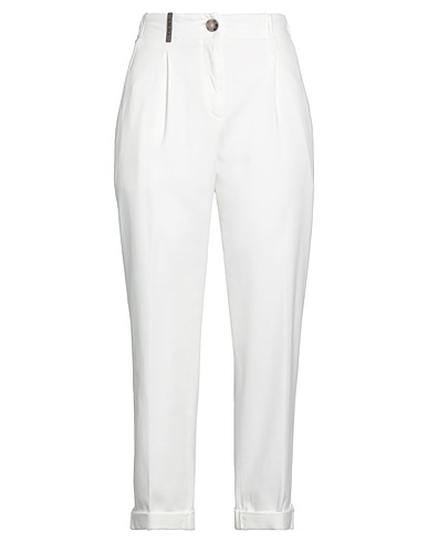 PESERICO Casual pants White 98% Cotton, 2% Elastane
