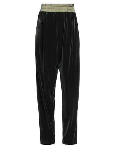 HOPPER Casual trouser Dark green 92% Polyester, 8% Elastane