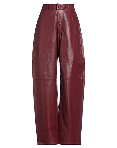 NYNNE Casual trouser Burgundy 100% Soft Leather