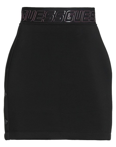 GUESS Mini skirt Black 77% Viscose, 15% Polyamide, 8% Elastane